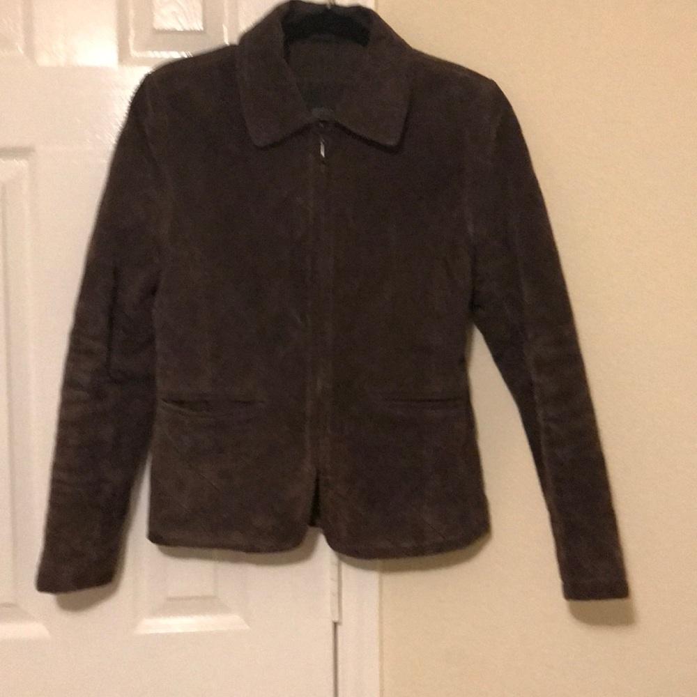 Brown leather jacket!